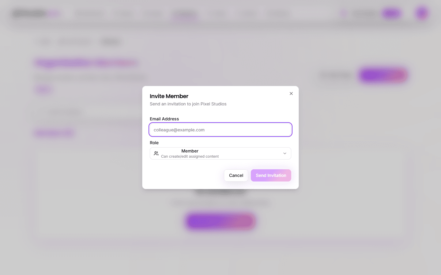 Invite Member Modal
